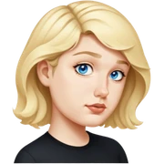 female, wearing black shirt, wavy short hair sticker