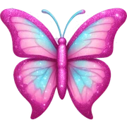 Pink sparkly butterfly sticker