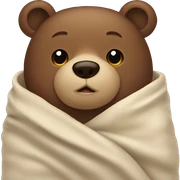 bear cozy in blanket sticker