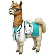 llama as a doctor sticker