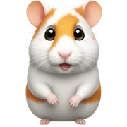 white and orange hamster  sticker