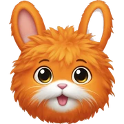 Fluffy orange bunny sticker