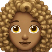 Curly hair brown teenager  sticker