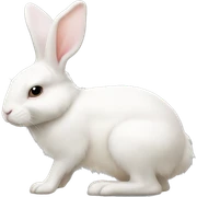 Full body side view of an albino bunny sticker