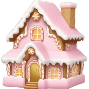 light pink and gold and white gingerbread house sticker