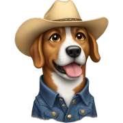 Dog dog dog dog cowboy sticker