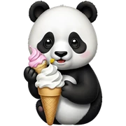 Panda eating ice cream sticker