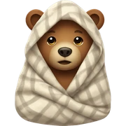bear cozy in blanket sticker