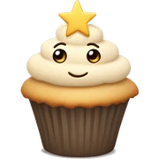 Beige star cupcake  sticker