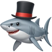 Shark with a top hat sticker