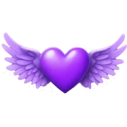 purple heart with wings  sticker