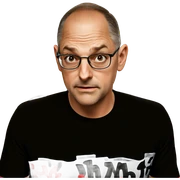 male portrait in black shirt sticker
