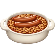 Sausage with baked beans on one plate sticker