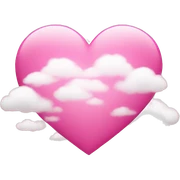 pink heart + cloud sticker