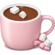 Light pink mug of hot chocolate with marshmallows  sticker