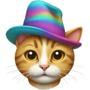 Cat wearing a hat sticker