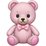 teddy bear with pastel pink bow sticker