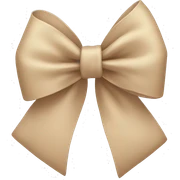 beige bow sticker