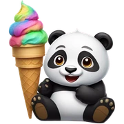 Panda eating ice cream sticker