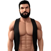 muscular male with black hair sticker