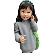 happy girl with bag sticker