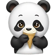 Panda eating ice cream sticker