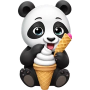 Panda eating ice cream sticker
