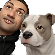realistic male portrait with animal sticker