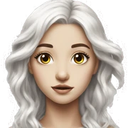 ethereal girl white hair hyper realistic  sticker