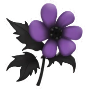black goth flower sticker