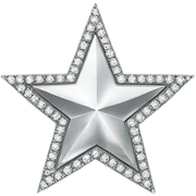 Silver Rhinestone star sticker