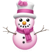 Pink snowman sticker