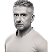 monochrome male portrait with beard sticker