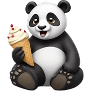 Panda eating ice cream sticker