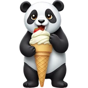 Panda eating ice cream sticker