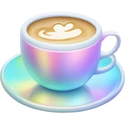 Pale pastel holographic coffee cup sticker
