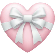 Pastel pink heart with white bow sticker