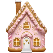 light pink and gold and white gingerbread house sticker