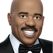 bald man with bowtie smile sticker