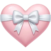 Pastel pink heart with white bow sticker
