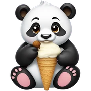 Panda eating ice cream sticker
