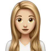 White girl with long brown hair sticker
