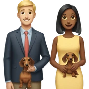 Boy and girl dachshund sticker