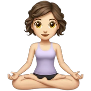 White girl brunette hair in Malasana yoga sticker