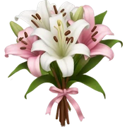 small White lilly bouquet made pink and brown sticker