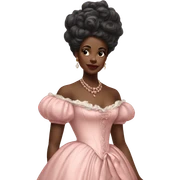 vintage rococo black woman in a light pink gown  sticker