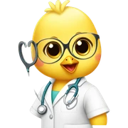 baby chick as a doctor sticker