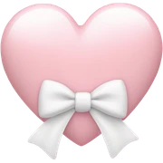 Pastel pink heart with white bow sticker