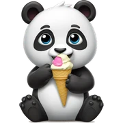Panda eating ice cream sticker