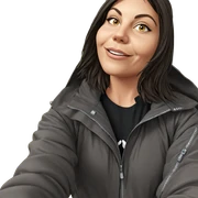 smiling girl in outdoor jacket sticker